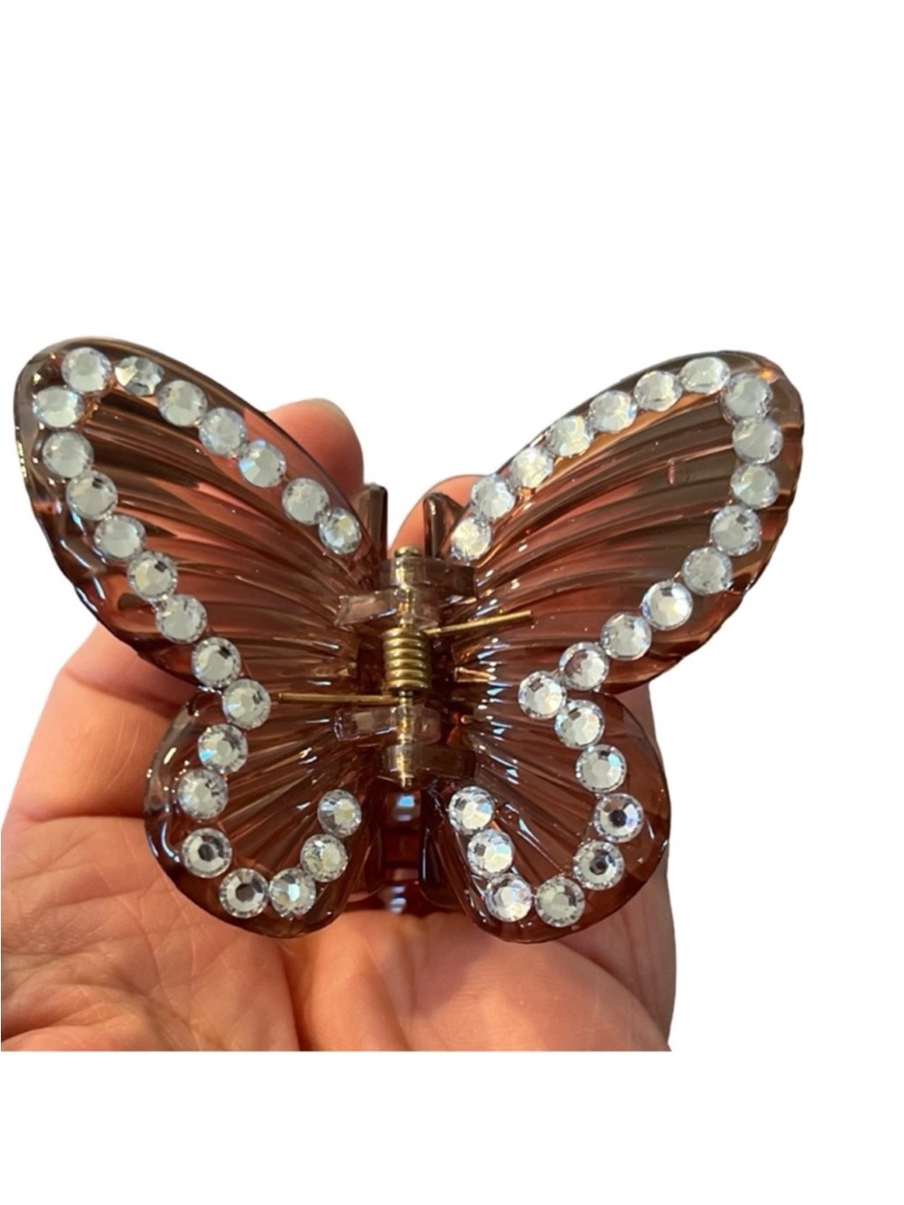 Embellished Brown Butterfly Hair Clip FINAL PRICE DROP